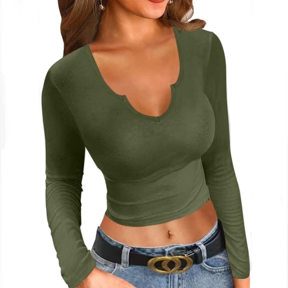 NEW! Womens Summer Basic V Neck Sexy crop top